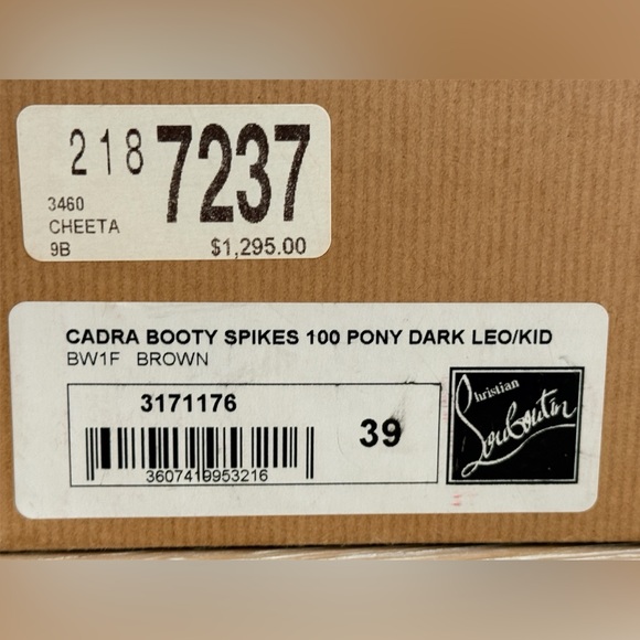 Christian Louboutin Leopard Ankle Boots with Studded Detail - Picture 3 of 3